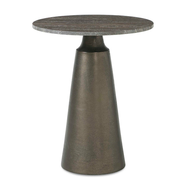 Uttermost Uttermost Midsummer Travertine Stone Top Accent Table with Antique Bronze Base 51161