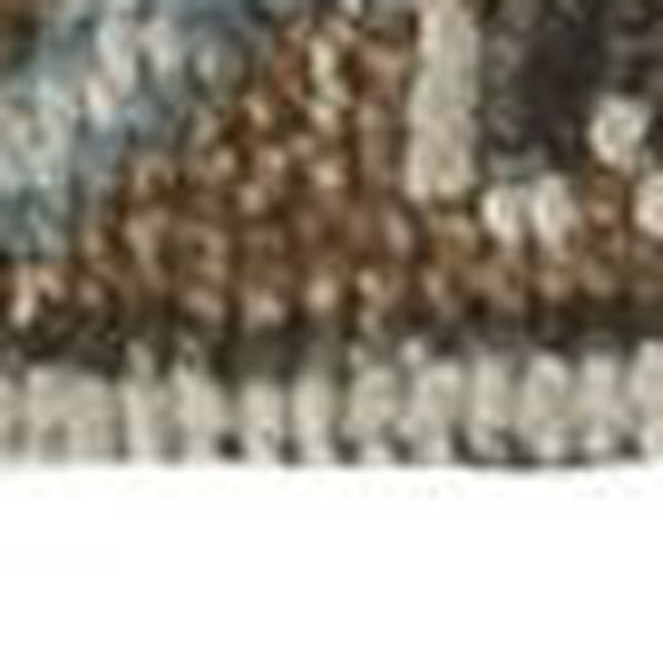 HomeRoots 8' Hand-Knotted Wool Floral Runner Rug in Green and Ivory - Vintage Style with Durable Design 2' X 3' 511656