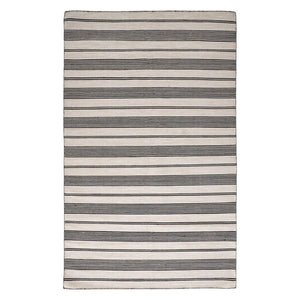 HomeRoots 4' Hand Woven Black and White Striped Area Rug - Eco-Friendly, Durable, and Stylish for Any Room 4' X 6' 511657