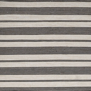 Homeroots 5' X 8' Black And White Striped Dhurrie Hand Woven Stain Resistant Area Rug Black,White Other Material 511658