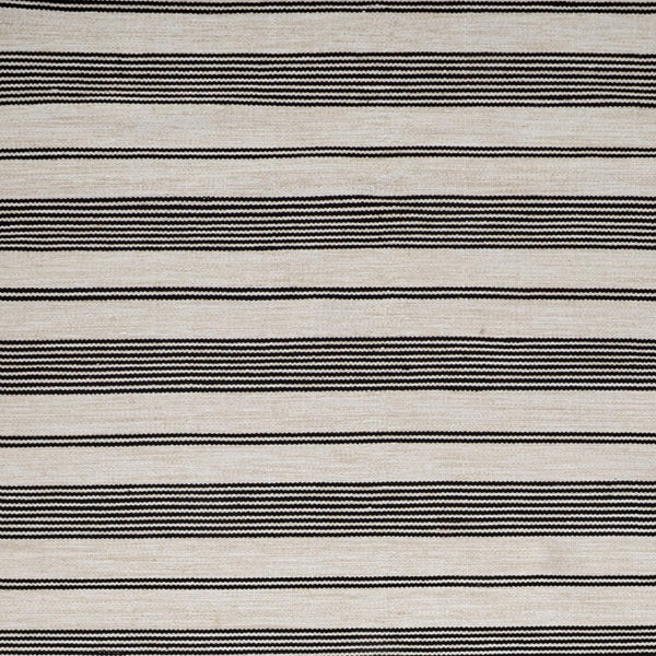Homeroots 5' X 8' Black And White Striped Dhurrie Hand Woven Stain Resistant Area Rug Black,White Other Material 511658