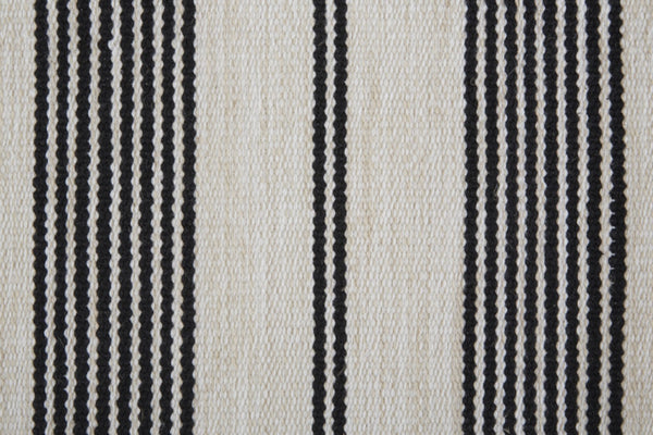 HomeRoots 4' Hand Woven Black and White Striped Area Rug - Eco-Friendly, Durable, and Stylish for Any Room 8' X 11' 511659