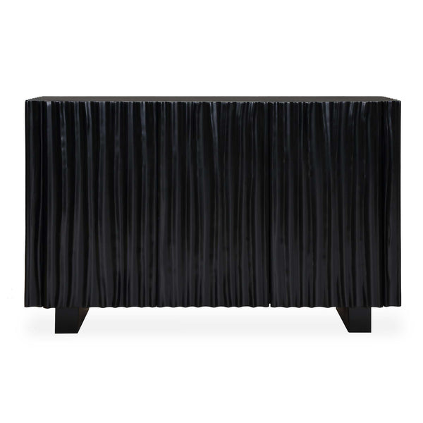 Uttermost Uttermost Mercado Hand-carved Paulownia Wood Cabinet with Three Doors in Black 51165