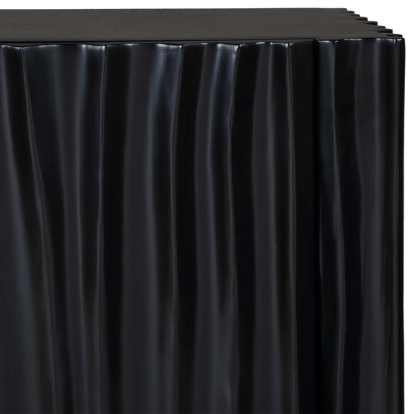 Uttermost Mercado Hand-carved Paulownia Wood Cabinet with Three Doors in Black