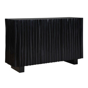 Uttermost Mercado Hand-carved Paulownia Wood Cabinet with Three Doors in Black
