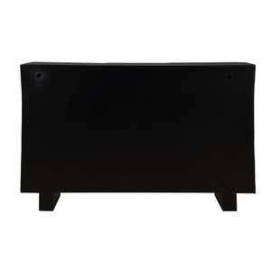 Uttermost Mercado Hand-carved Paulownia Wood Cabinet with Three Doors in Black