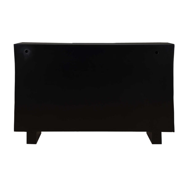 Uttermost Mercado Hand-carved Paulownia Wood Cabinet with Three Doors in Black