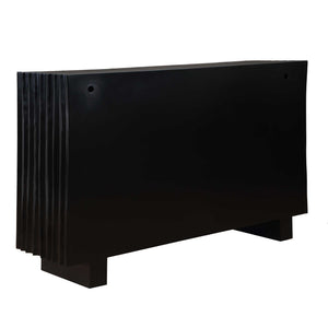 Uttermost Mercado Hand-carved Paulownia Wood Cabinet with Three Doors in Black