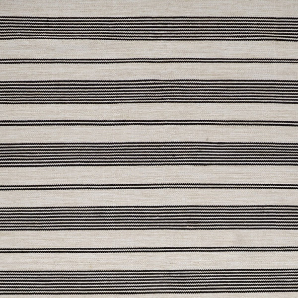 Homeroots 10' X 14' Black And White Striped Dhurrie Hand Woven Stain Resistant Area Rug Black,White Other Material 511660