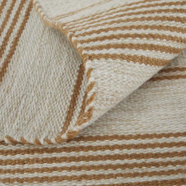 Homeroots 4' X 6' Brown And Ivory Striped Hand Woven Area Rug Ivory,Taupe,Brown Recycled Pet 511665