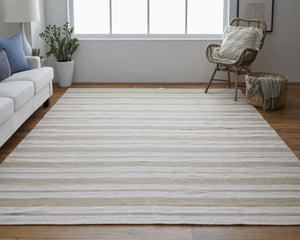 HomeRoots 4' Hand Woven Black and White Striped Area Rug - Eco-Friendly, Durable, and Stylish for Any Room 10' X 14' 511668