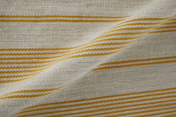 Homeroots 5' X 8' Yellow And Ivory Striped Dhurrie Hand Woven Stain Resistant Area Rug Yellow,Ivory Other Material 511670
