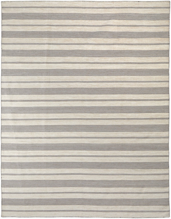 HomeRoots 4' Hand Woven Black and White Striped Area Rug - Eco-Friendly, Durable, and Stylish for Any Room 4' X 6' 511672