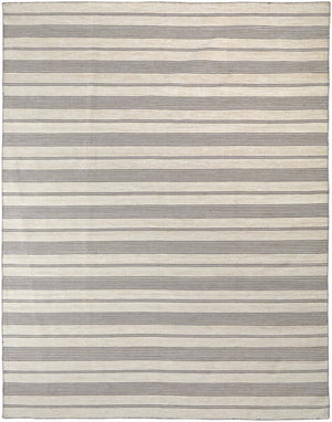 HomeRoots 4' Hand Woven Black and White Striped Area Rug - Eco-Friendly, Durable, and Stylish for Any Room 10' X 14' 511675