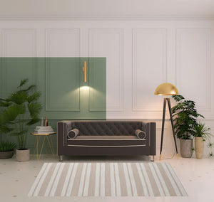 Homeroots 5' X 8' Ivory And Taupe Striped Dhurrie Hand Woven Stain Resistant Area Rug Ivory,Taupe Other Material 511677