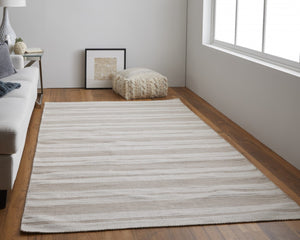 HomeRoots 4' Hand Woven Black and White Striped Area Rug - Eco-Friendly, Durable, and Stylish for Any Room 10' X 14' 511679