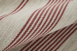 Homeroots 5' X 8' Red And Ivory Striped Dhurrie Hand Woven Stain Resistant Area Rug Red,Ivory Other Material 511684