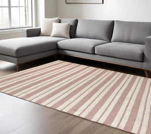 HomeRoots 4' Hand Woven Black and White Striped Area Rug - Eco-Friendly, Durable, and Stylish for Any Room 10' X 14' 511686