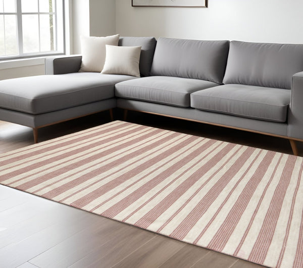 HomeRoots 4' Hand Woven Black and White Striped Area Rug - Eco-Friendly, Durable, and Stylish for Any Room 10' X 14' 511686