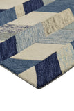 Homeroots 4' X 6' Blue Ivory And Gray Wool Geometric Tufted Handmade Area Rug Blue,Ivory,Gray Wool 511687