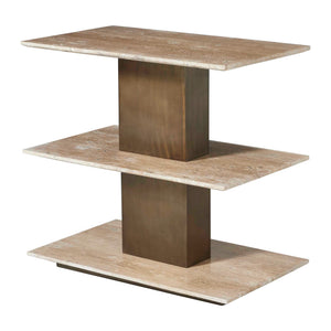 Uttermost Travertini Three Tier Natural Stone Accent Table for Modern Living Spaces