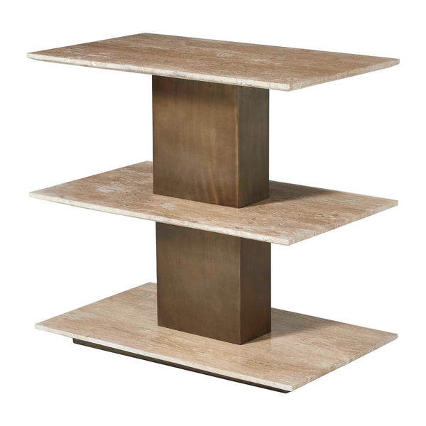 Uttermost Travertini Three Tier Natural Stone Accent Table for Modern Living Spaces