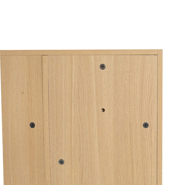 English Elm 24 Inch Wall Mounted Oak Shelving Unit Two Open Compartments for Bathroom or Study W1972P457946