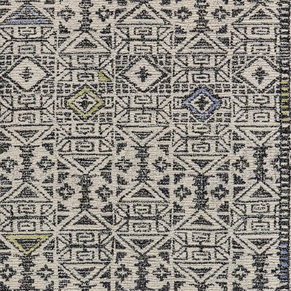 HomeRoots 4' Handmade Wool Tufted Area Rug with Modern Gray Ivory Black Geometric Design for Stylish Spaces 8' X 11' 511701