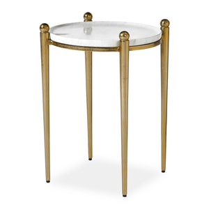 Uttermost Nahunta Stone Top Accent Table with Tapered Metal Legs for Elegant Living Spaces