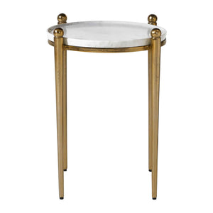 Uttermost Nahunta Stone Top Accent Table with Tapered Metal Legs for Elegant Living Spaces