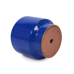 English Elm 3 Pieces Ceramic Flowerpot Set - Handcrafted Antique Blue-Green Planters For Indoor & Outdoor Use W3273P321546