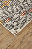 Homeroots 4' X 6' Gray Ivory And Orange Wool Geometric Tufted Handmade Area Rug  Wool 511710