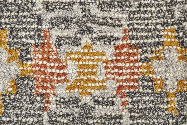 HomeRoots 5' Gray and Ivory Wool Geometric Hand-Tufted Area Rug for Elegant Living Spaces and Comfort 5' X 8' 511711