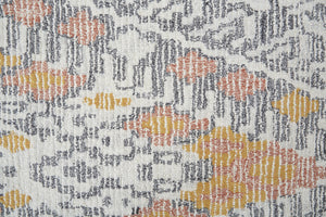 HomeRoots 5' Gray and Ivory Wool Geometric Hand-Tufted Area Rug for Elegant Living Spaces and Comfort 5' X 8' 511711