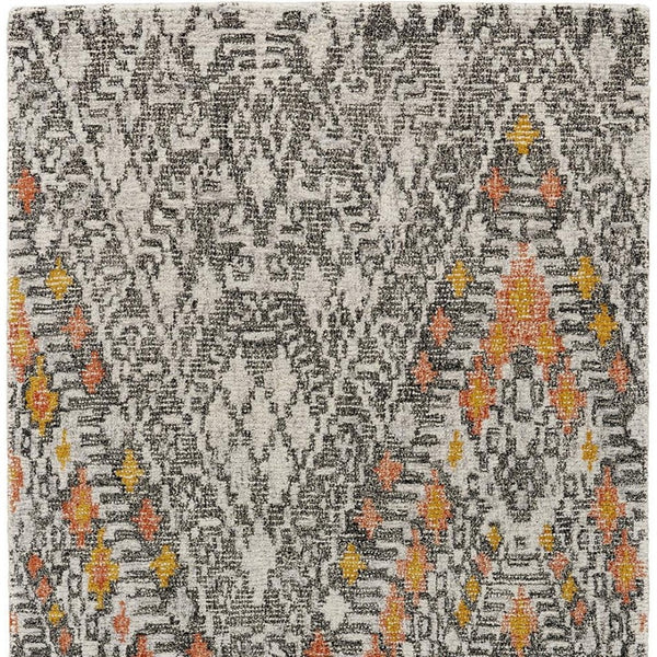 HomeRoots 5' Gray and Ivory Wool Geometric Hand-Tufted Area Rug for Elegant Living Spaces and Comfort 8' X 11' 511712