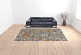 Homeroots 10' X 13' Gray Ivory And Orange Wool Geometric Tufted Handmade Area Rug  Wool 511713