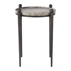Uttermost Nahunta Stone Top Accent Table with Tapered Metal Legs for Elegant Living Spaces