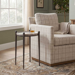 Uttermost Nahunta Stone Top Accent Table with Tapered Metal Legs for Elegant Living Spaces