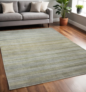 Homeroots 5' X 8' Blue And Green Ombre Hand Woven Area Rug Green,Blue,Tan Viscose 511723