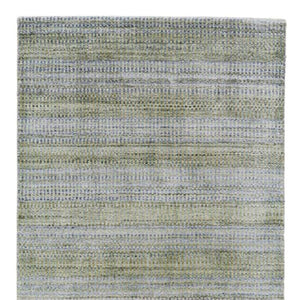 HomeRoots 5' Hand-Woven Ombre Area Rug - Unique Artisan Craftsmanship in Soothing Blue and Green Tones Green/Blue/Tan 10' Runner 511726