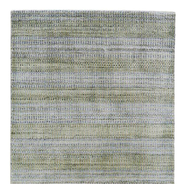 HomeRoots 5' Hand-Woven Ombre Area Rug - Unique Artisan Craftsmanship in Soothing Blue and Green Tones Green/Blue/Tan 10' Runner 511726