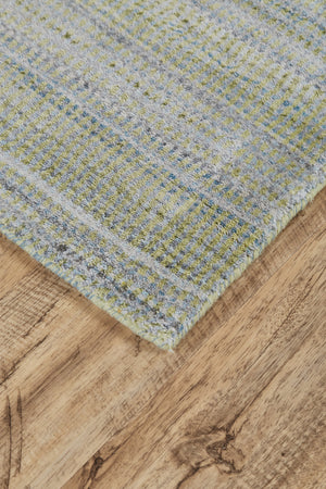 Homeroots 2' X 3' Blue And Green Ombre Hand Woven Area Rug Green,Blue,Tan Viscose 511728