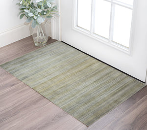 Homeroots 2' X 3' Blue And Green Ombre Hand Woven Area Rug Green,Blue,Tan Viscose 511728