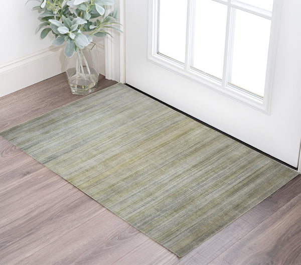 Homeroots 2' X 3' Blue And Green Ombre Hand Woven Area Rug Green,Blue,Tan Viscose 511728