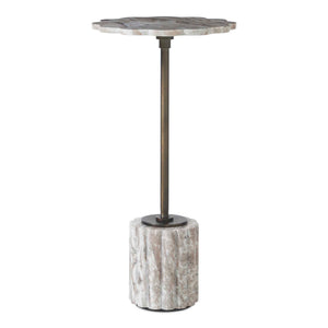 Uttermost Uttermost Lana Sculptural Marble Accent Table with Fluted Base for Living Rooms 51172