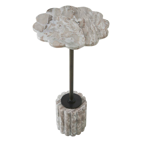 Uttermost Lana Sculptural Marble Accent Table with Fluted Base for Living Rooms