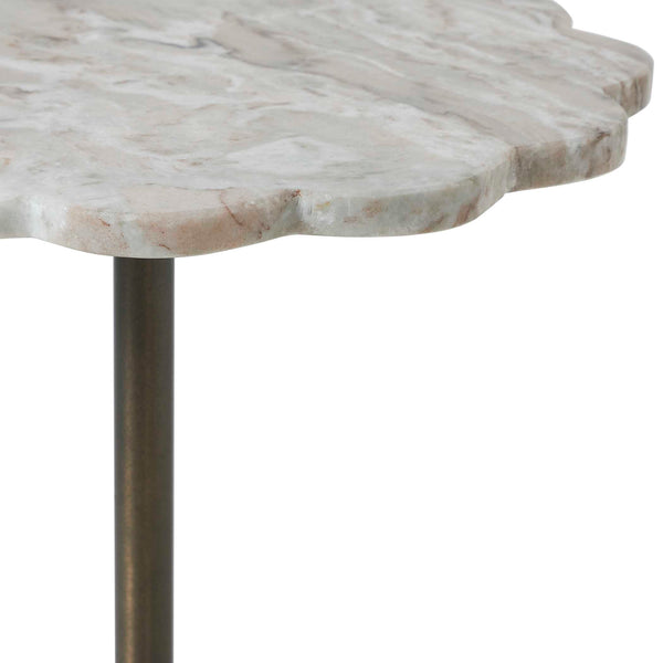 Uttermost Lana Sculptural Marble Accent Table with Fluted Base for Living Rooms