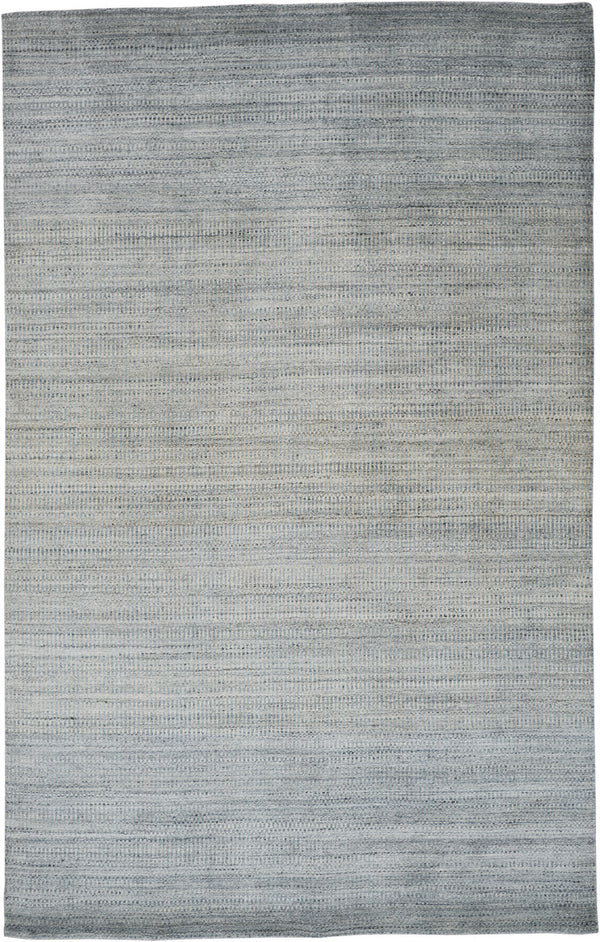 Homeroots 5' X 8' Blue And Gray Ombre Hand Woven Area Rug Blue,Gray Viscose 511730