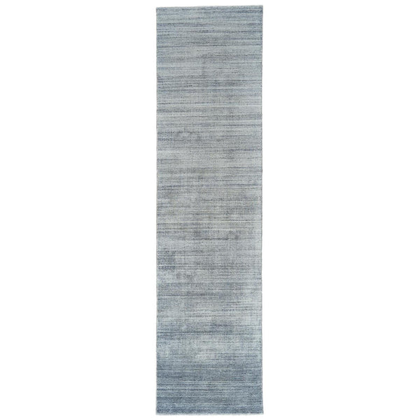 Homeroots 10' Blue And Gray Ombre Hand Woven Runner Rug Blue,Gray Viscose 511733