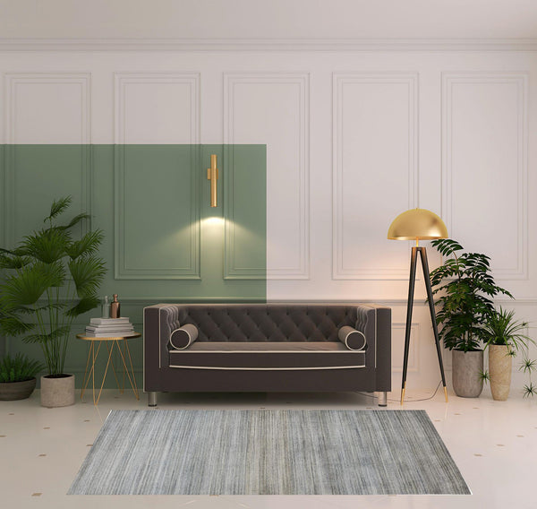 Homeroots 5' X 8' Blue Gray And Purple Ombre Hand Woven Area Rug Blue,Gray,Purple Viscose 511737